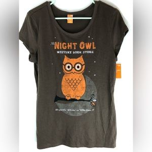 Junior XL Target Graphic Halloween Night Owl Tee Brown NWT
